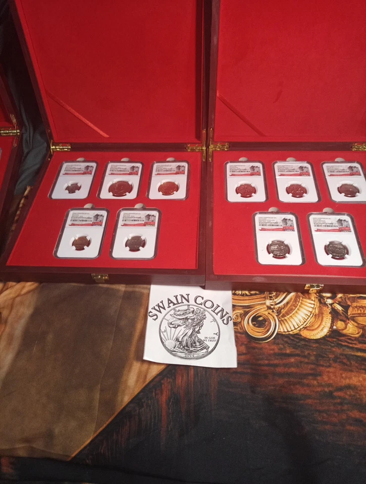 2017-S 225th Anniversary SP69 NGC First Day ANA Enhanced  10  Set  W/ Display  - Image 1 of 4