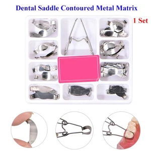 Nuevo sillín dental contorneado metal matrices matriz 36 piezas/1 juego con clip de resorte - Imagen 1 de 9