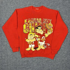 Vintage 90s Kansas City Chiefs Crewneck Sweatshirt Flintstones NFL Mens Medium - Bild 1 von 6