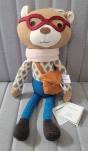 NWT The Peanut Shell Knit Charlie Bear Plush 15" Glasses Scarf Stuffed Animal - Picture 1 of 4