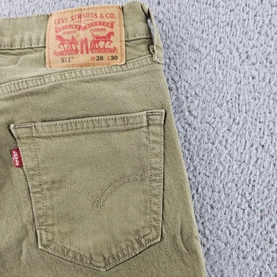Jeans Levis Para Hombre 28x30 Verde 511 Ajustado Calce Recto Elastizado Denim Foto 1 de 4