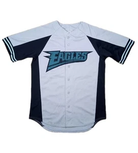 Vintage 90s Philadelphia Eagles Jersey Sz Medium NFL Majestic Baseball Style - Picture 1 of 9