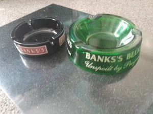 GLASS BANK'S BEERS ASHTRAYS - Picture 1 of 12