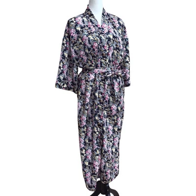 Bata floral vintage Lord & Taylor corbata cintura para mujer talla mediana Foto 1 de 4