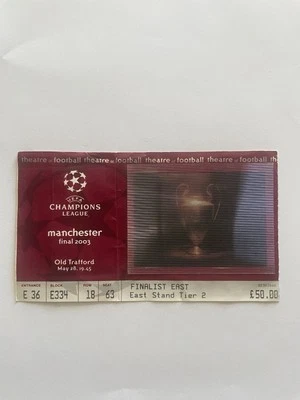 MILAN-JUVENTUS USED TICKET 2003 BIGLIETTO FINALE CHAMPIONS LEAGUE Manchester - Immagine 1 di 3