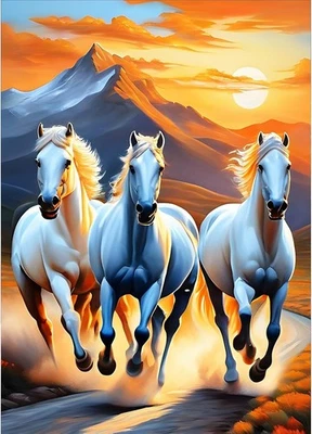 GDYEEH Laufendes Pferd Diamond Painting Erwachsene, 5D Berg Diamant Kunst