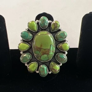 Sterling Silber grüner Apfel Mojave Türkis Ring 8 verstellbar Südwesten - Bild 1 von 16