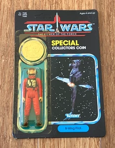 Vintage Star Wars 1984 PotF B-Wing Pilot Unpunched Figure w Coin Last 17 NEW MOC - Picture 1 of 6