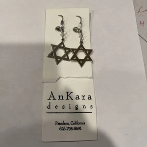 Pendientes Estrella de David Judíos / Hechos a Mano / Plata / Colgantes - Imagen 1 de 3