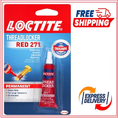 Loctite Threadlocker Red 271 - Permanent Thread Lock Glue for Nuts, Bolts 6 ml