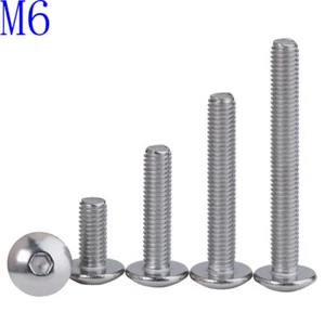 M6 - 1.0 6mm Truss Head Screws Allen Socket Bolts A2 304 Stainless Steel - Picture 1 of 4