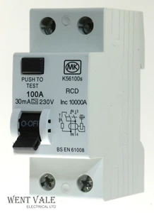 MK Sentry K56100s - 100a 30mA Double Pole RCD NEW - Picture 1 of 1