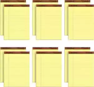 TOPS Legal Rule Writing Pads, 8-1/2″ x 11-3/4", Canary Yellow Paper Pack Of 12 - Picture 1 of 6