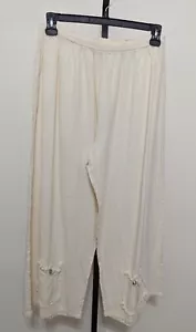 The Gaze Way Damen Plus Elfenbein geknitterte Gaze breites Bein Capri kurze Hose Größe 2X - Bild 1 von 7