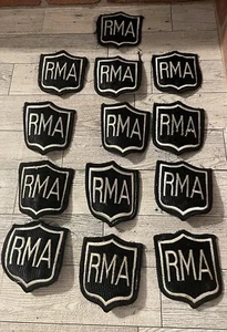 'RMA' Monogrammed Vintage Black Woven Fabric Shield 3" Patches Lot Of 13 - Picture 1 of 2