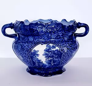 Antique BLUE & WHITE JARDINIÈRE XL PLANTER 'FLAMAND' VILLEROY & BOCH MEHLEM BONN - Picture 1 of 6