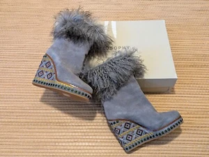 PHILOSOPHY Alberta Ferretti Stiefel/Stiefeletten Grau Wildleder/Leder Gr.40,5NEU - Bild 1 von 13