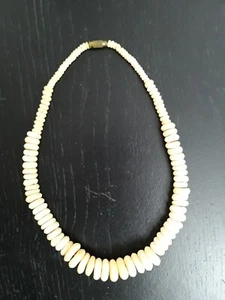 Vintage 16" Handmade Bone Beaded Necklace - Picture 1 of 6