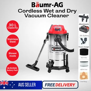 BAUMR-AG 30L Cordless Wet & Dry Vacuum Cleaner Kit, with 4Ah battery and Charger - Picture 1 of 9