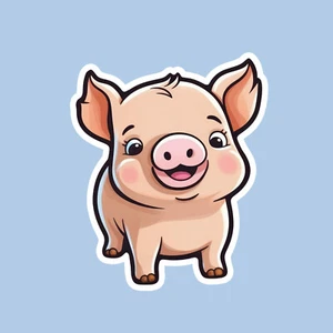 Cute pig Sticker,  Kawaii Animal Decal for Car Truck Window Bumper Graphic - Picture 1 of 12