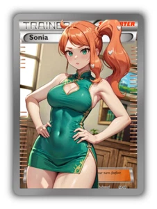 Sonia Trading Card - Sexy Adult Anime Waifu Custom Made Trainer | PARODY - Picture 1 of 4