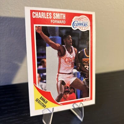 1989-90 Fleer CHARLES SMITH (RC) карточка дебютанта No73 Clippers/Knicks NRMNT/MNT - Изображение 1 из 4