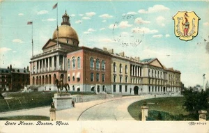 Postkarte State Capitol Gebäude Boston Massachusetts 1907 geteilt - Bild 1 von 2