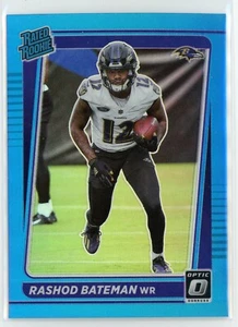 2021 Panini Donruss Optic Rashod Bateman Aqua Prizm Rated Rookie /299 Ravens WR - Bild 1 von 2