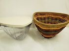 Longaberger Multi Color Striped Triangle Bowl Basket Combo NEW RETIRED