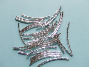 20pz perline  spacer separatori  tubo in ottone 35x2mm colore argento chiaro - Foto 1 di 1