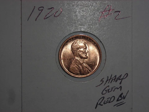 wheat penny 1920 NICE RED BU 1920-P LOT #2 GREAT UNC RED LUSTER Cover