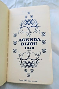 Mini calendrier agenda bijou 1940 - Imagen 1 de 6