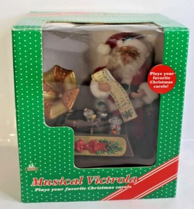 1996 Holiday Creations Holiday Santa Musical Victrola Record Player Vintage - Picture 1 of 10
