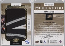 2016-17 Upper Deck Premier Mega Relics Chest Logo /21 Ryan Kesler Jumbo Patch