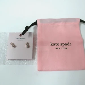 Kate Spade New York Ready Set Bow Pave Stud Earrings Rose Gold – NEW - Picture 1 of 5
