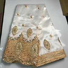 YQOINFKS Nigerian George Lace Sequin Fabric New Silk Wedding Dress 5Y Mesh Tissu