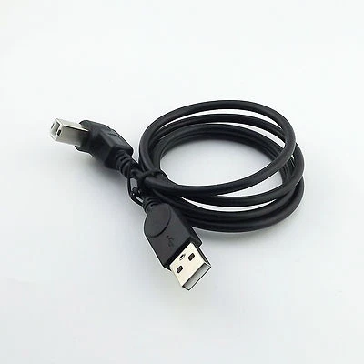 2x USB 2.0 A Male to USB B Male Down Angle Printer Cable Scanner Cord Black 3ft - Image 1 of 4
