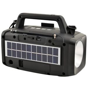 Solar Power Speaker With Fm Radio And Led Flashlight (Sc-1074Er)