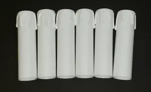 6er SET - 85 MM HOCH WEISS KUNSTSTOFF EUROPÄISCHE KERZENABDECKUNGEN MIT TROPFEN NEU 85 WG - Bild 1 von 6