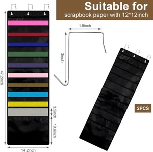 Hanging Organizer 12x12 w 10 Deep Pocket - Cardstock Scrapbook Vinyl Paper Craft - Picture 1 of 3