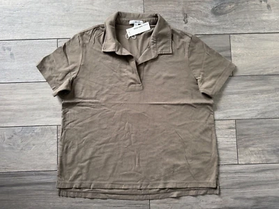 CAMISA POLO MUJER JAMES PERSE CROP ALGODÓN, RIVER ROCK, NUEVA CON ETIQUETAS $125, 1 (S) Foto 1 de 2