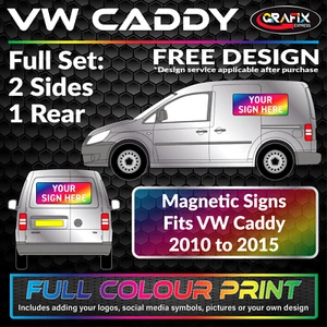 Magnetic Signs Personalised Custom Printed Van Graphics For VW Caddy 2010-2015 - Picture 1 of 13