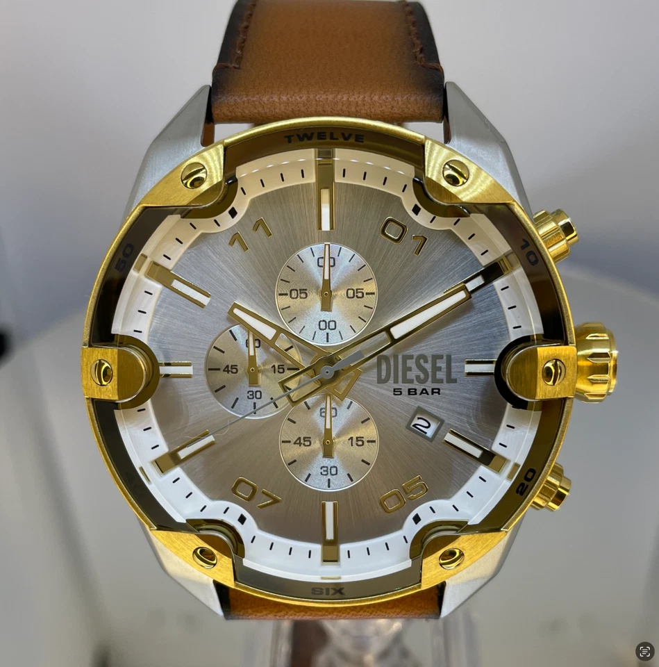 DIESEL Pink Gold Watch Quartz Ladies Studs Bracelet Rare Collectible 2025