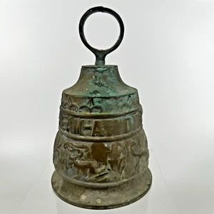 Vintage Messing Kirche Kloster Glocke Vocem meam audit qui me tangit 6" hoch - Bild 1 von 11
