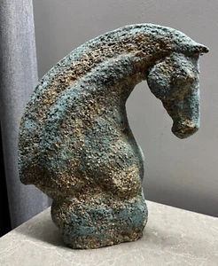 Estatuilla grande de cerámica de busto de caballo decoración de cerámica de cabeza de caballo - Imagen 1 de 7