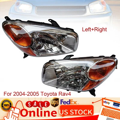 Left & Right Headlights Halogen Headlamps Assembly for Toyota Rav4 2004-2005 - Imagem 1 de 4