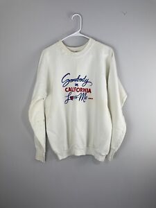 Vintage 90s Somebody in California Loves Me Raglan Sweatshirt Size XL White USA