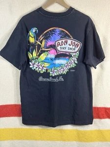 Vintage 80s Ron Jon Surf Shop Pocket Tee Shirt large Great Fade Beach Tourist - Picture 1 of 7