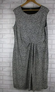 Sara womens shift dress black white dot print 2X 18 sleeveless round neck - Picture 1 of 9