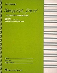 Standard Wirebound Manuscript Paper Sheet Music - Hal Leonard - NEW 000210005 - Picture 1 of 1